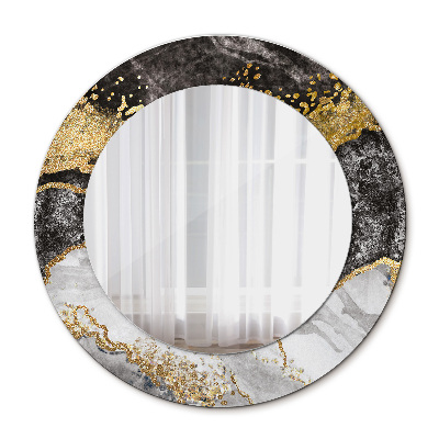 Marmur i złoto Lustro dekoracyjne okrągłe