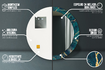 Zielony marmur malachitowy Lustro dekoracyjne okrągłe