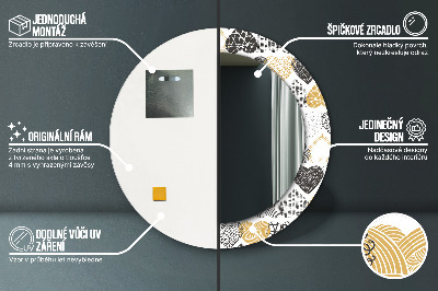 Serca doodle Lustro dekoracyjne okrągłe