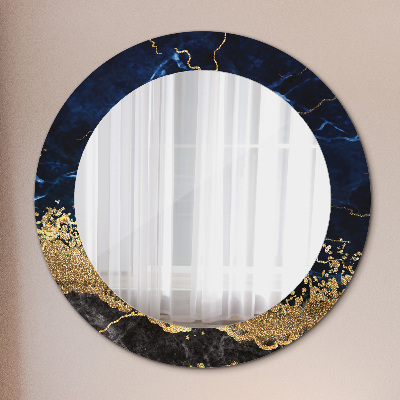 Niebieski marmur Lustro dekoracyjne okrągłe