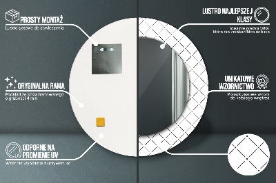 Lustro dekoracyjne okrągłe Poprzeczne linie