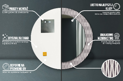 Geometryczny wzór kropek Lustro z nadrukiem okrągłe