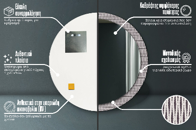 Geometryczny wzór kropek Lustro z nadrukiem okrągłe