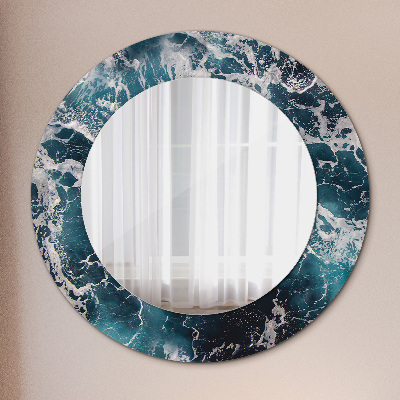Lustro dekoracyjne okrągłe Burzliwe morze