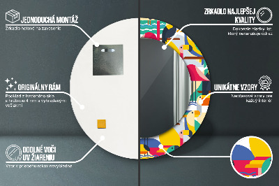 Geometryczne tropikalne ptaki Lustro dekoracyjne okrągłe