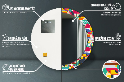 Geometryczne tropikalne ptaki Lustro dekoracyjne okrągłe