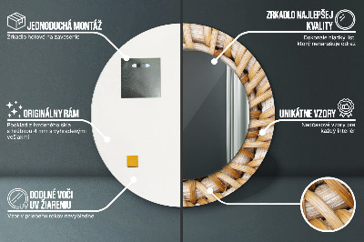 Naturalny warkocz Lustro dekoracyjne okrągłe
