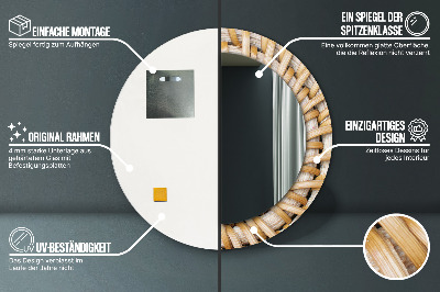 Lustro dekoracyjne okrągłe Naturalny warkocz