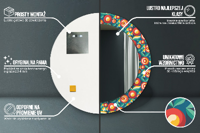 Geometryczne owoce i liście Lustro dekoracyjne okrągłe