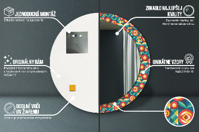 Geometryczne owoce i liście Lustro dekoracyjne okrągłe