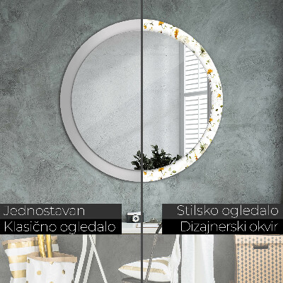 Lustro z nadrukiem okrągłe Polne kwiaty