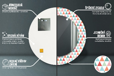 Geometryczny wzór Lustro dekoracyjne okrągłe