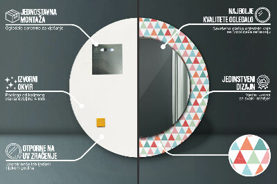 Geometryczny wzór Lustro dekoracyjne okrągłe