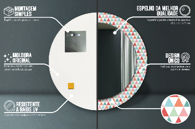 Geometryczny wzór Lustro dekoracyjne okrągłe