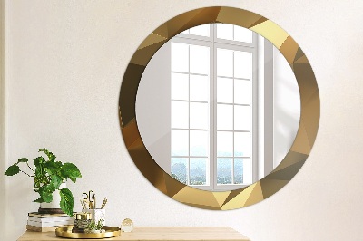Złoto abstrakcja Lustro dekoracyjne okrągłe