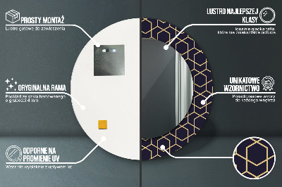 Abstrakcyjny geometryczny Lustro z nadrukiem okrągłe