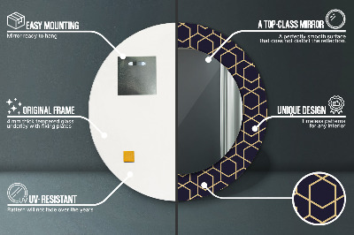 Abstrakcyjny geometryczny Lustro z nadrukiem okrągłe