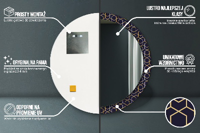 Abstrakcyjny geometryczny Lustro z nadrukiem okrągłe