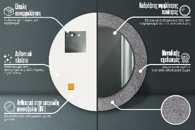 Tekstura betonowa Lustro dekoracyjne okrągłe