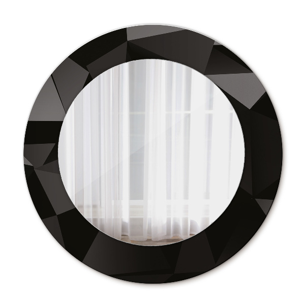 Lustro z nadrukiem okrągłe Abstrakcyjna czerń