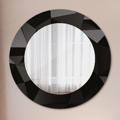 Lustro z nadrukiem okrągłe Abstrakcyjna czerń