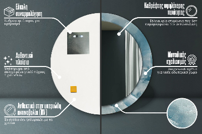 Niebieski marmur onyksowy Lustro dekoracyjne okrągłe