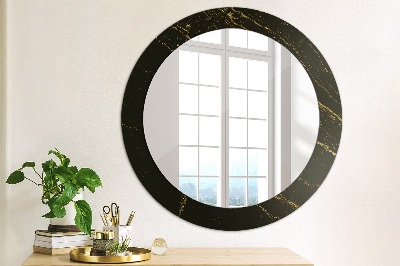 Lustro dekoracyjne okrągłe Czarny marmur