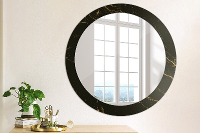 Czarny marmur Lustro dekoracyjne okrągłe