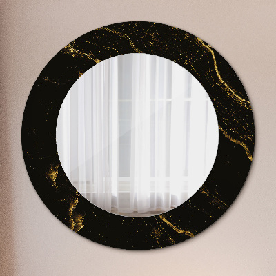 Lustro dekoracyjne okrągłe Czarny marmur