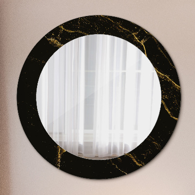 Czarny marmur Lustro dekoracyjne okrągłe