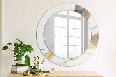 Biały marmur Lustro dekoracyjne okrągłe