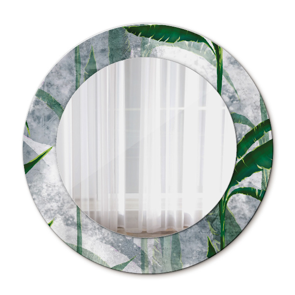 Tropikalne liście Lustro dekoracyjne okrągłe