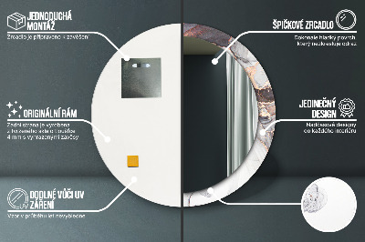 Lustro z nadrukiem dekoracyjne okrągłe Płyn abstrakcyjny