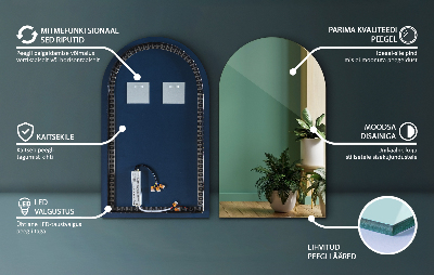 Lustro łukowe dekoracyjne z podświetleniem LED