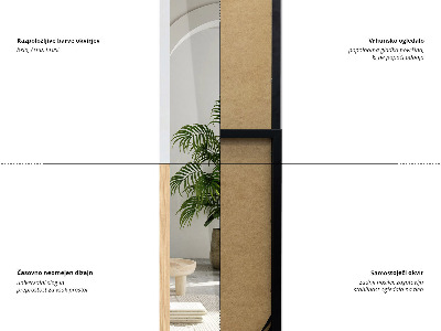 Lustro stojące z białą ramą 36x156 cm