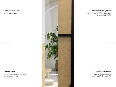 Lustro stojące z białą ramą 36x156 cm