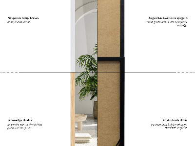 Lustro stojące z białą ramą 36x156 cm