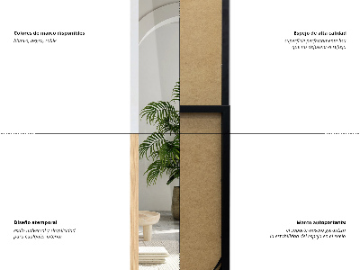 Stojące lustro z czarną ramą 36x156 cm