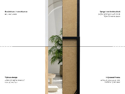 Lustro stojące z ramą w kolorze dębu 36x156 cm