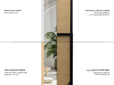 Lustro stojące z ramą w kolorze dębu 36x156 cm