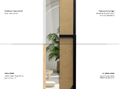 Lustro stojące z ramą w kolorze dębu 36x156 cm