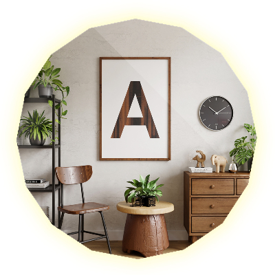 Lustro geometryczne z podświetleniem LED