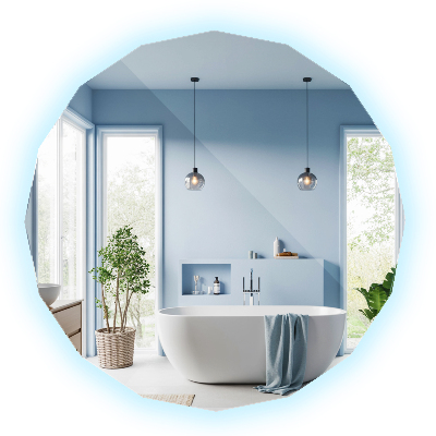 Lustro geometryczne z podświetleniem LED