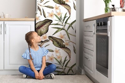 Osłona dekoracyjna na lodówkę Liście i kwiaty
