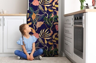 Mata magnetyczna na lodówkę Malowane kwiaty i liście