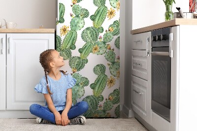 Okleina magnetyczna na lodówkę Kaktusy z kwiatami