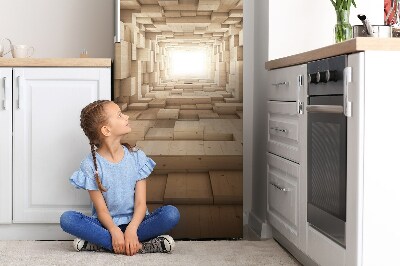 Mata magnetyczna na lodówkę Abstrakcja drewno