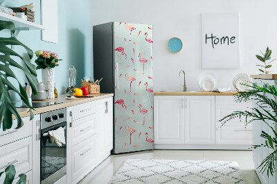 Mata magnetyczna na lodówkę Flamingi i pióra