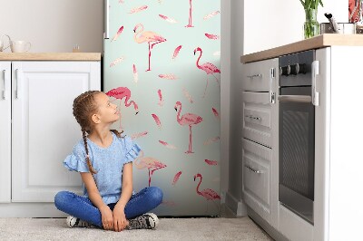 Mata magnetyczna na lodówkę Flamingi i pióra