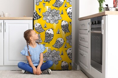 Osłona magnetyczna na lodówkę Doodle ptaki